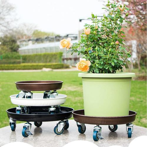 BLUE USED  Plant Caddy with Wheels, Heavy Duty Plant Stand with Universal Wheels, Round Pot Trolley for Indoor Outdoor,18inch Black