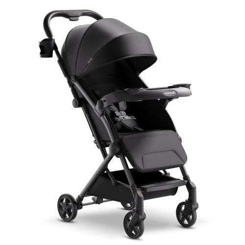 Mompush Lithe V2 Lightweight Travel Stroller, Compact Foldable Baby Stroller with Travel Bag, One-Hand Fold Stroller, Snack Tray, Mechanical Recline Seat, Airplane-Ready, UPF 50  Canopy & Rain Cover