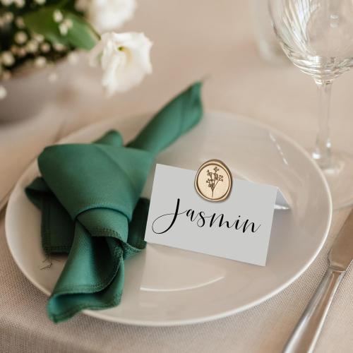 UNIQOOO Wax Seal Stickers - Baby‘s Breath Wedding Invitation Envelope Seal Stickers, Botanical 50 Pcs Self- Adhesive Antique Gold Stickers, Perfect for Invitation, Gift Wrapping, Crafts (Light Gold)