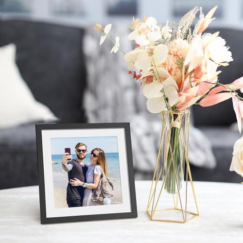 TWING 8x8 Picture Frames 3 Pack, Black 8x8 Frames Display Picture 5x5 with Mat, Square Family Picture Frame Tabletop or Wall Mounting, Ideal Gift for Mother's Day/Birthday Day
