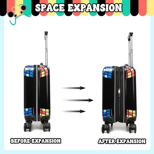 Kid’s Luggage Set 5 Piece Suitcase Set 16’’ Hardside Luggage with Spinner Wheels Girls Boys Carry on Luggage Travel Rolling Luggage Airline Approved