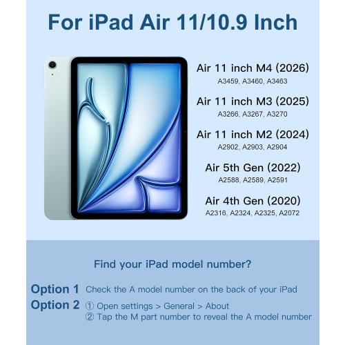 Harvopu for iPad Air 11 Inch & Air 5th/ 4th Generation Case with Keyboard
