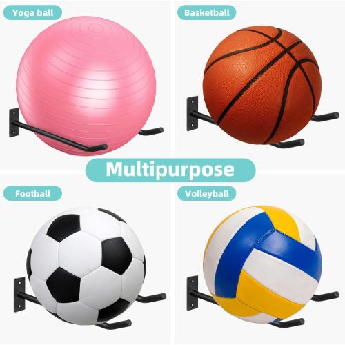 Metal Exercise Ball Holder Wall Mount(Set of 2),Black Yoga Ball Stand Holder,Stability Ball Holder for Yoga Balls in Home Gym or Studio