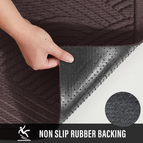 Sturdy Front Door Mat, Absorbent Muddy Dirt Resist Welcome Door Mats Outdoor Indoor, Stain and Fade Resistant, Non-Slip Backing Entry Mat Low Profile Doormat for Entryway, Coffee