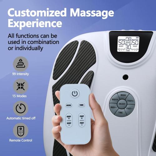 Foot Massager for Neuropathy, Rechargeable FSA EMS Foot Circulation Stimulator with 8 TENS Muscle Stimulation for Relieving Plantar Fasciitis, Swelling and Pain White