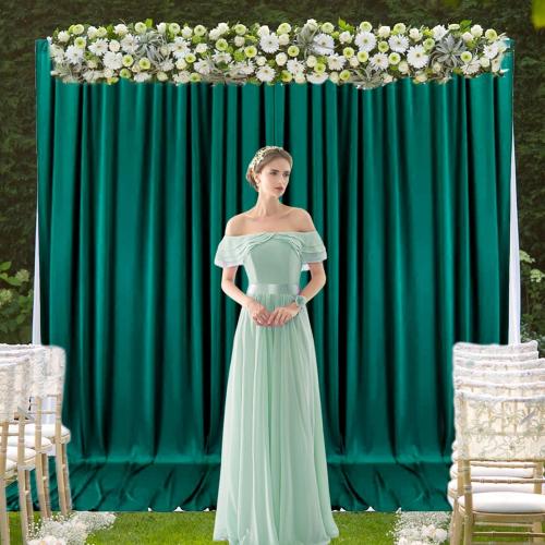 Panels Deep Green Backdrop Curtain, 10 x 7 Feet Background Curtains for Parties, Weddings, Baby Showers, Bachelorette Halloween, Christmas Birthday Party Photoshoot Backdrop Curtains Decorations