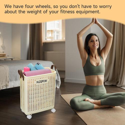 Cream Yellow Medium HLZQPFJWcollapsible laundry baskets,laundry basket with wheels,laundry hamper with wheels,dorm laundry hamper,childlaundry basket plastic (Cream yellow, Medium)