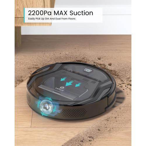 Lefant Vacuum and Mop Combo, WiFi/App/Alexa Control, 2000Pa Strong Suction 2 in 1 Mopping Robotic Vacuum Cleaner, Self-Charging, No Tangling, Slim, Ideal for Hard Floor, Pet Hair, Carpet M210B