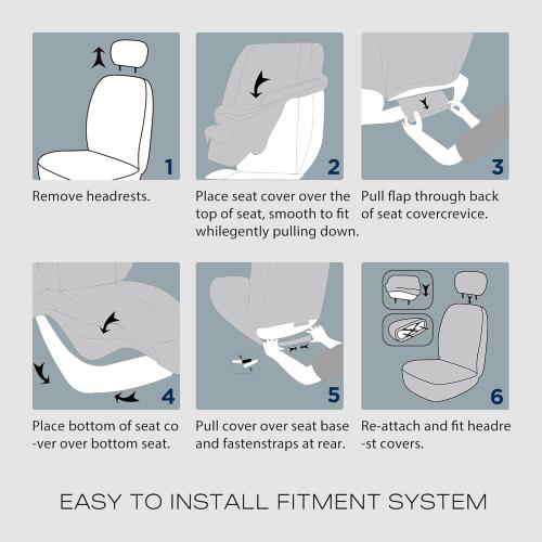 Skechers Car Seat Covers, Work Leather Seat Covers 5-Times Stronger Built-in Webbing, Oxford Fabric Front Seat Cover, Airbag Compatible, Automotive Comfort for Cars, Trucks, SUVs,Beige