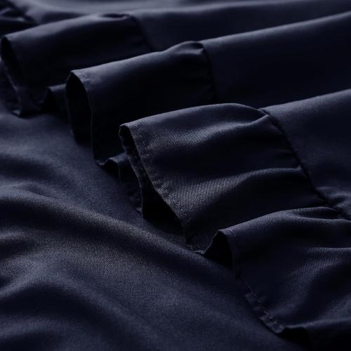 KKJIAF Ruffle Pillow Cases Queen Size Set of 2, Ruffled Pillow Covers with Envelope Closure, Wrinkle Resistant Ruffled Pillow Shams 20 x 30, Navy Blue