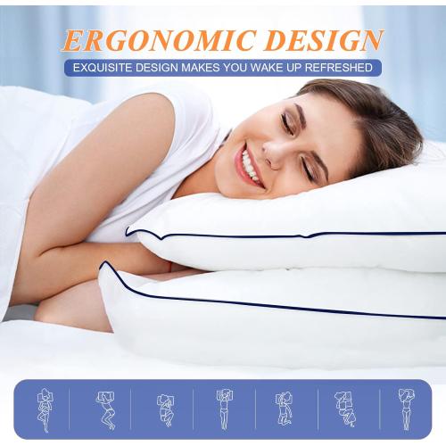 MZOIMZO Bed Pillows for Sleeping- Medium Soft, Queen Size Set of 2, Cooling Hotel Quality for Back, Stomach or Side Sleepers