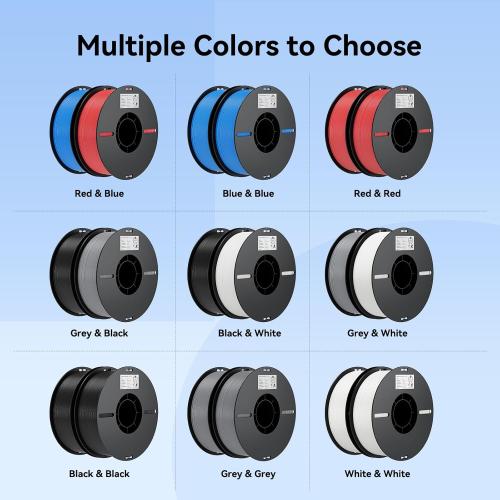 Creality PLA Filament 1.75mm PLA 3D Printer Filament, 2kg Cardboard Spool (4.4lbs), Dimensional Accuracy  /- 0.02mm, Fit Most FDM Printer (Red & Red 2-Pack)