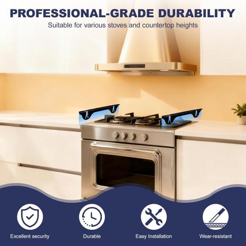 Upgrade 316 Stainless Steel Stove Gap Covers (2 Pack, 23.4”, Black), Heat-Resistant Stove Gap Filler for Kitchen Counter and Stovetop, Range Trim Kit Oven Gap Guard Between Stove and Counter
