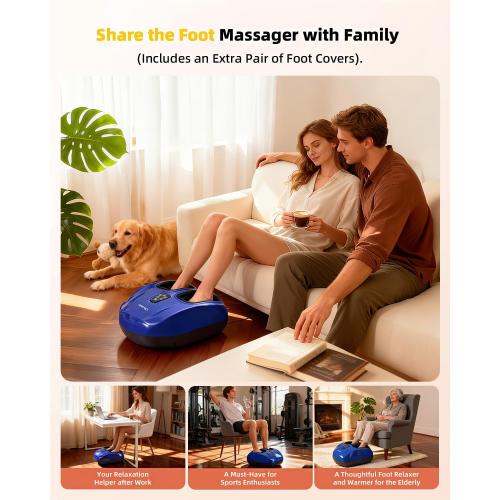 Foot Massager with Heat,Shiatsu Deep Kneading Massager for Plantar Fasciitis, Foot Massage Machine with Multi Massage Modes & Remote Control for Pain Relief(Blue Purple) USED