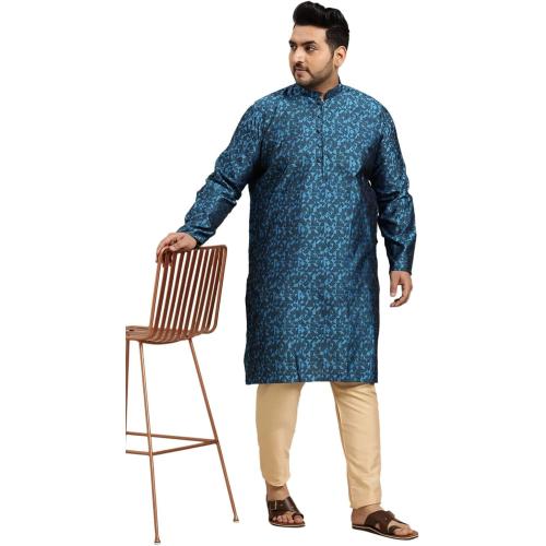 Sojanya PLUS, Size 7XL (Since 1958), Men's Silk Blend Maroon Self Design Only Long Kurta
