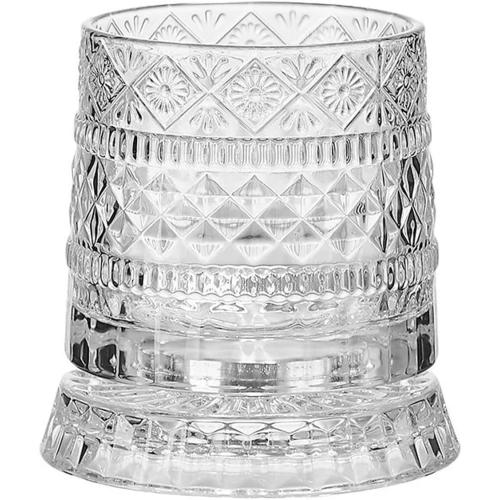 Rotating Whiskey Glass - 360° Rotating Crystal Whiskey Glass