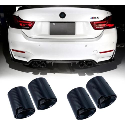 4pcs Carbon Fiber Exhaust Tips for BMW F87 M2 F80 M3 F82 F83 M4 Stainless Steel Tailpipe Tip (M Performance Exhaust)