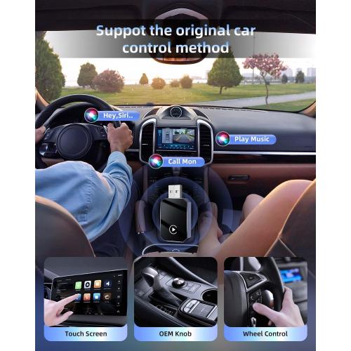 2 in 1 CarPlay Wireless Adapter & Android Auto Wireless Adapter, Low Latency for Cars with Built-in Carplay and Carplay for iPhone 10  & Android 11