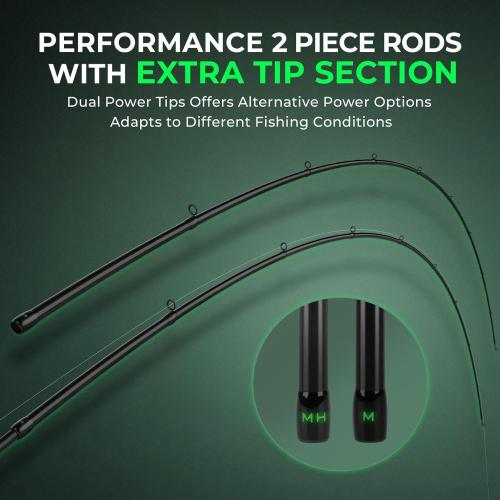 KastKing Zephyr Dual Tip Fishing Rod, Lightweight KastFlex IM6 Graphite Spinning & Casting Rod, Fuji O-Ring Guide, Dual Tips Section for Different Powers, Drop Shot Hook Keeper, EVA Grip