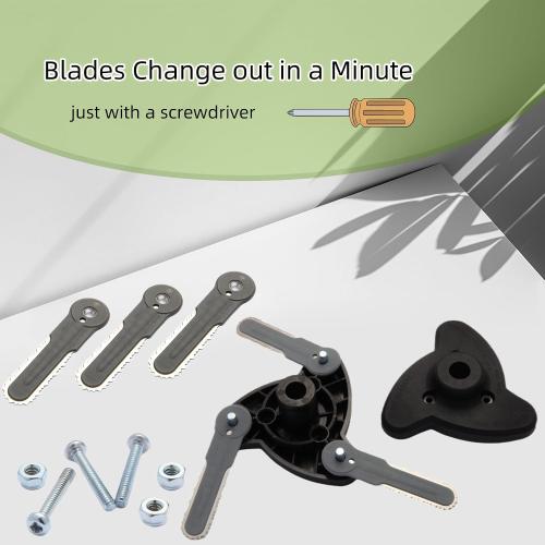 Quintillus H01 Weed Eater Blades for Gas Powered Weed Eater String Trimmer Head 3-Blade Universal Trimmer Head Attachment for Weedeater Grass Head for Weed Wacker Blade Replacement for Weed Warrior