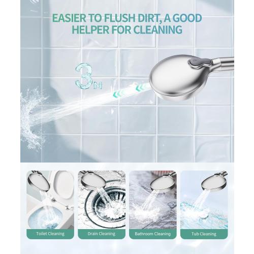 SR SUN RISE Filtered Shower Head with Handheld High Pressure 9 Spray Mode Showerhead Detachable Shower Head Water Softener Filters Beads for Hard Water Remove Chlorine 1 Filter Chrome