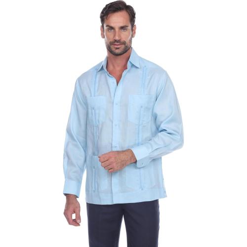 Mojito Collection Men's 2XL Guayabera Shirt Premium 100% Linen Long Sleeve