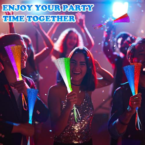 6 Pack Glow Sticks Toys Party Favors Supplies for Kids, Light Up Camping Essentials Games Fiber Optic Wand Sparklers Fireworks for Toddlers, Neon Accessories Decorations for Basket, Wedding, Birthday