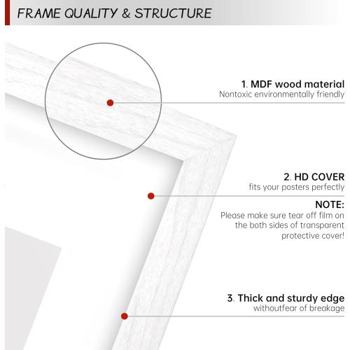 24x36 Large Picture Frame for Wall, Vertical or Horizontal Wall Hanging Large Poster Frame for Photo and Posters, Poster Frame 20x30 with Mat 24x36 Without Mat
