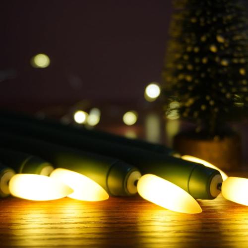 6 Pack Green Flameless Taper Candles with Remote Timer, Flickering Battery Operated LED Candlesticks Set of 6