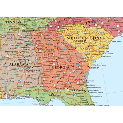 24x36 United States, USA Classic Elite Wall Map Mural Poster (Laminated Rolled)