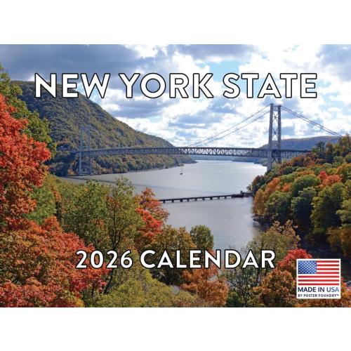 New York State Calendar 2026 Wall 12 Month Monthly NY Scenic Souvenirs New Yorker Themed Gifts | American Made In The USA