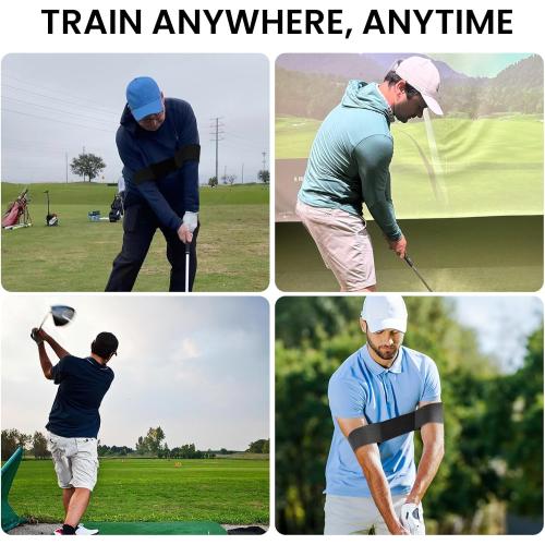 Amy Sport Golf Swing Training Aid Wrist Hinge Adjustable Arm Band with Hanger Smartball Connection Band for Correction, Men Women Ball Between Arms Practice Tool