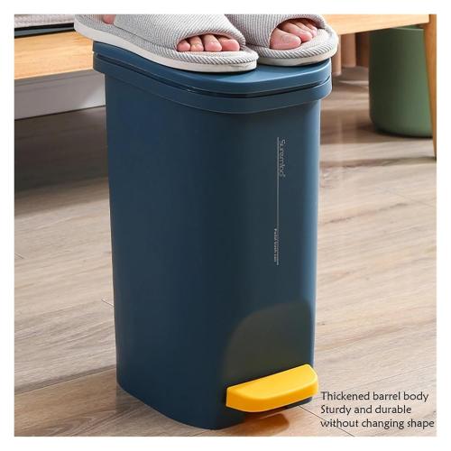 Trash Can Foot Pedal Garbage Cans Bin Dustbin Storage Buckets with Cover Plastic,Compatible for Home Bathroom Cleaning Tools(Orange)