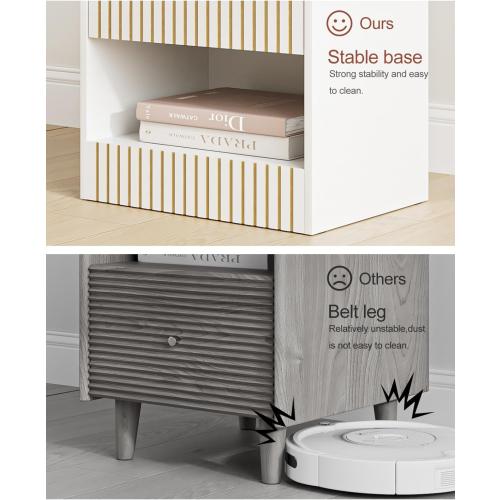 Masupu Small Night Stand Modern Bedside Table NightStand with Drawer,Side End Table for Bedroom,Living Room,Office White
