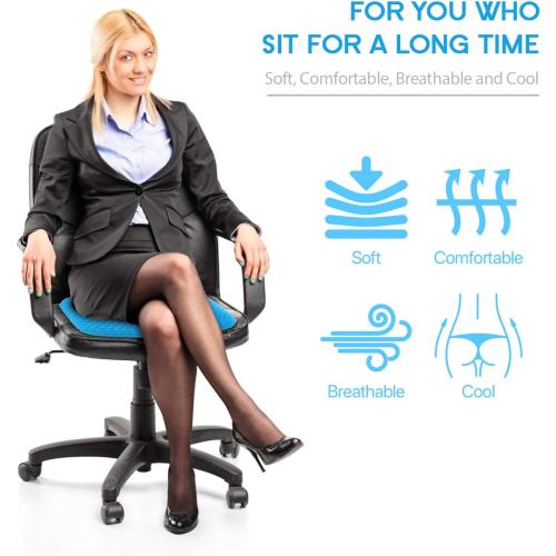 Gel Seat Cushion for Long Sitting, (Thick & Large) Cushion for Wheelchair