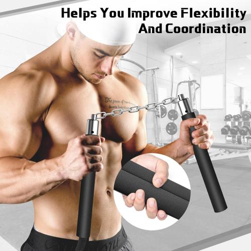 2 Pack Safe Foam Nunchucks for Adult and Kids Training Nunchucks with Steel Chain for Beginners Practice and Training