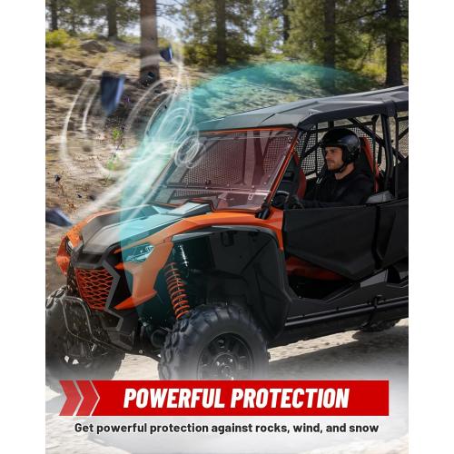 StarknightMT 2-in-1 Talon 1000 Flip Windshield Compatible with Talon 1000X/1000R/1000X4 2019 , Scratch & UV Resistant Folding Clear Polycarbonate Front Windscreen, No-Drill Install