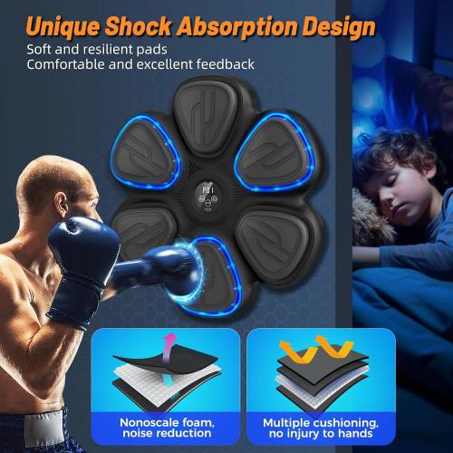 WeGuard Music Boxing Machine, Wall Mounted Music Boxing Machine for Adults Kids, Bluetooth Punching Machine with Boxing Gloves, Boxing Fitness Workout Equipment for Home, Office, Gym