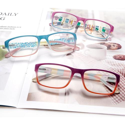 7 Pack Blue Light Blocking Reading Glasses Unbreakable Comfort Spring Hinge with Fashion Print Eyeglasses for Women