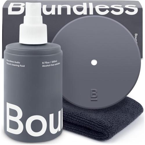 Boundless Audio Record Cleaning Solution - 6.75oz Vinyl Cleaner Fluid, Vinyl Cleaner Cloth & Record Label Protector - Complete Cleaning Kit