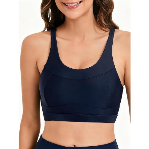 Women XL Blue Swim Bra Crop Sports Bra for Under Swim Shirt Racerback Swimsuit Bikini Tops Built in Bra Bathing Suit Tops Only