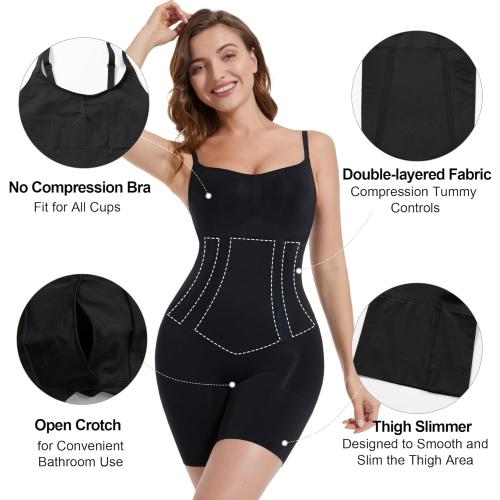 Size Large SHAPERX Shapewear for Women Tummy Control Open Bust Thigh Slimmer Body Shaper