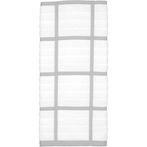 All-Clad Checked Kitchen Towel: Highly Absorbent, Super Soft Long Lasting - 100% Cotton, 17x30 Tea Towel for Cleaning & Drying Dishes, Pans, Glassware, or Countertops, (6-Pack), Titanium