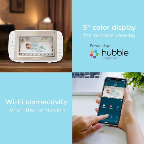 Motorola Halo  Video Baby Monitor – Two Infant Wi-Fi Cameras with Overhead Crib Mount - 4.3-Inch Color Screen with Infrared Night Vision (Renewed)