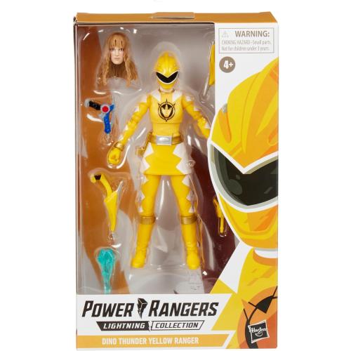 Power Rangers Lightning Collection Dino Thunder Yellow Ranger 6-Inch Premium Collectible Action Figure Toy with Accessories, Ages 4 and Up