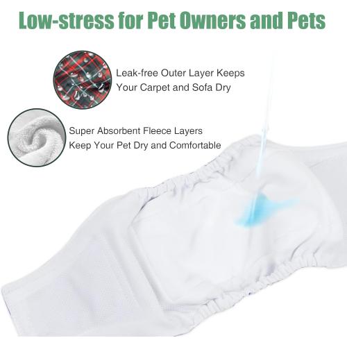 wegreeco Washable Male Dog Belly Band (Stylish Pattern) - Dog Diapers Male - Washable Male Dog Belly Wrap, Dog Diapers Male (Blue, Green, Red Plaid, S)