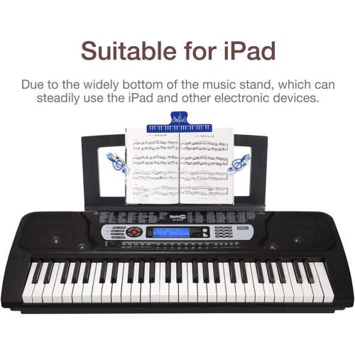 Original Large Music Stand. Compatible with Yamaha PSR/YPT/KB/P/DGX Series Keyboard Music Score Stand, Keyboard Sheet Music Stand with 4 Music Book Clip