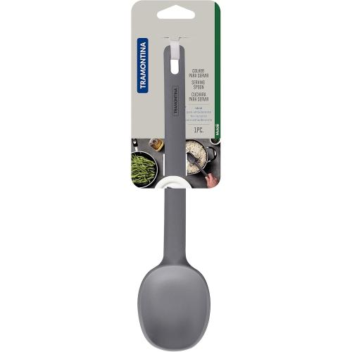 Tramontina 25811/160 TRAMONTINA Serving Spoon Molde Gray Silicone Spatula Ladle Heat Resistant Dishwasher Safe Made in Brazil NEEDS CLEANING