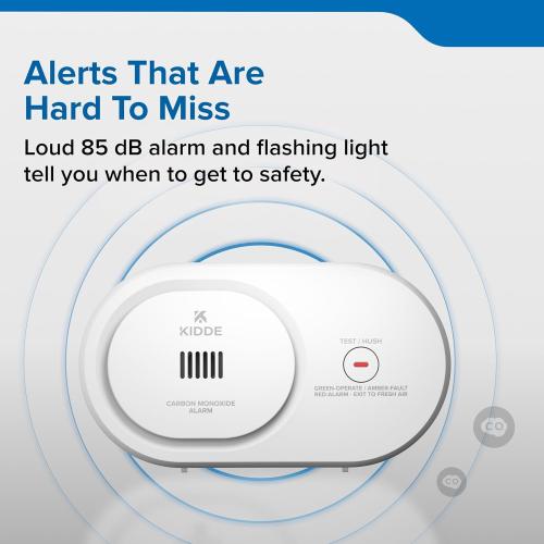 Kidde Carbon Monoxide Detector, AA Battery-Powered, COB