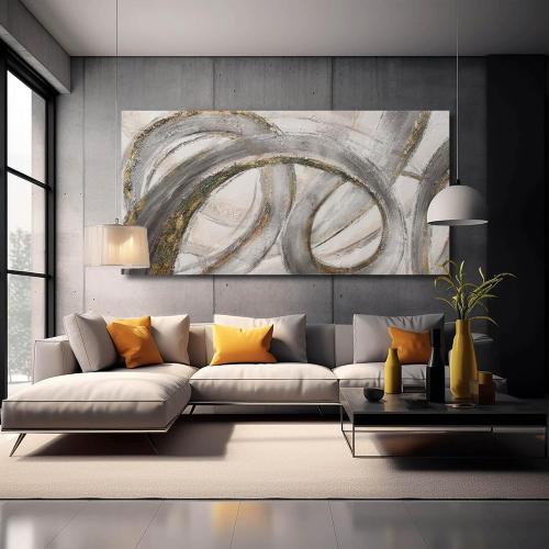 VAYIMDH Canvas Wall Art for Living Room Large Graffiti Wall Decor Grey and Beige Picture Painting for Home Office Bedroom 29x 58 Ready to Hang